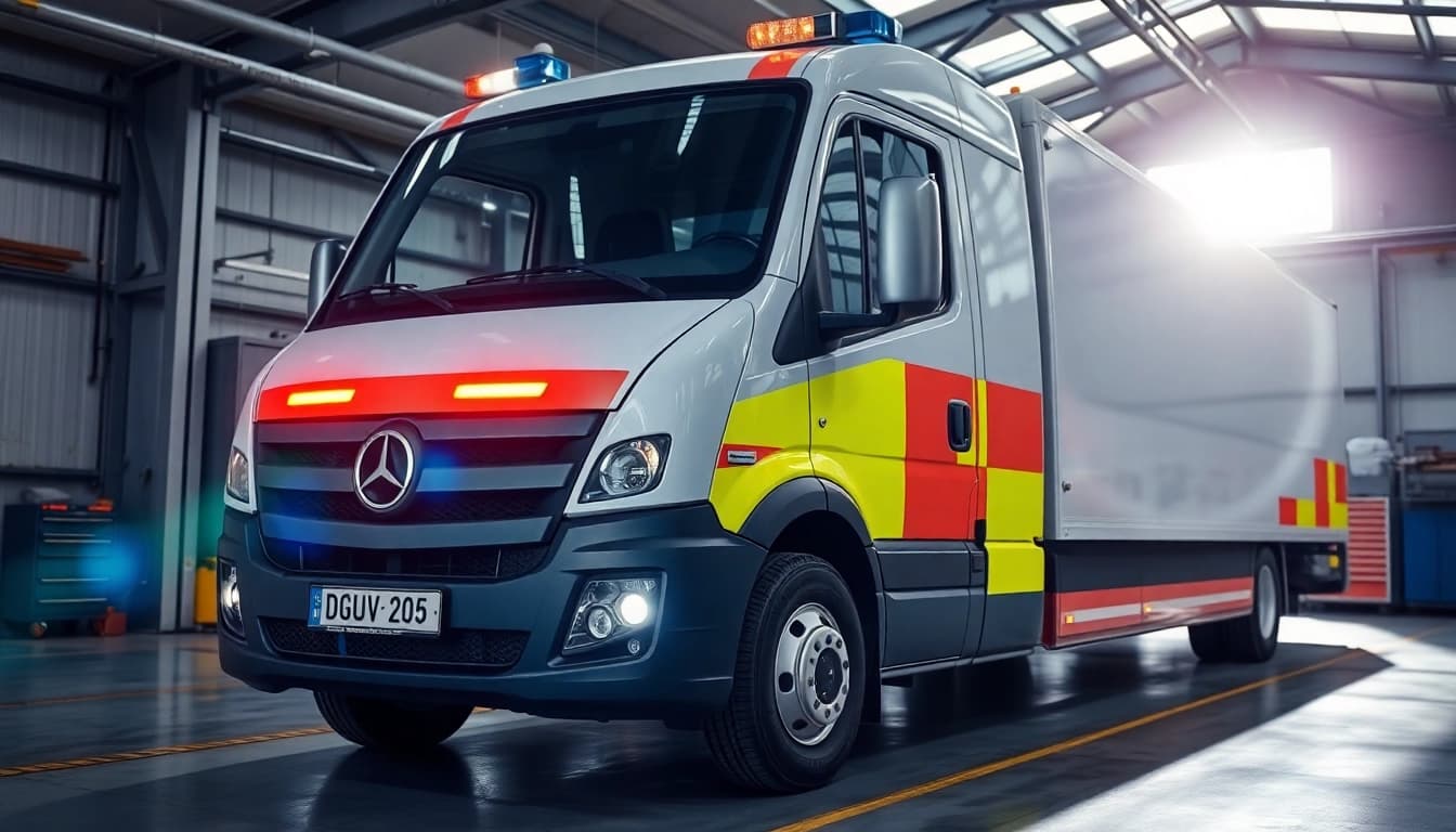 Prüfung eines Fahrzeugs gemäß DGUV 70 zur Sicherstellung von Betriebssicherheit und Funktionsfähigkeit.