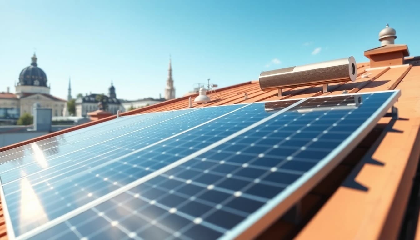 Photovoltaikanlage Kaufen Wien auf einem sonnigen Dach in Wien installieren.