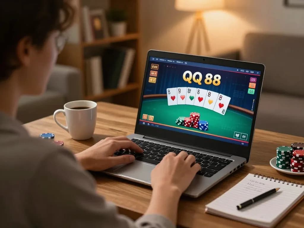 Engaging online gaming moment at QQ 88 with poker interface and responsible gaming strategy.