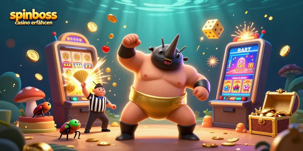 SpinBoss Casino Erfahrungen: Spieler erleben fesselnde Jackpot-Action mit aufregenden Symbolen.