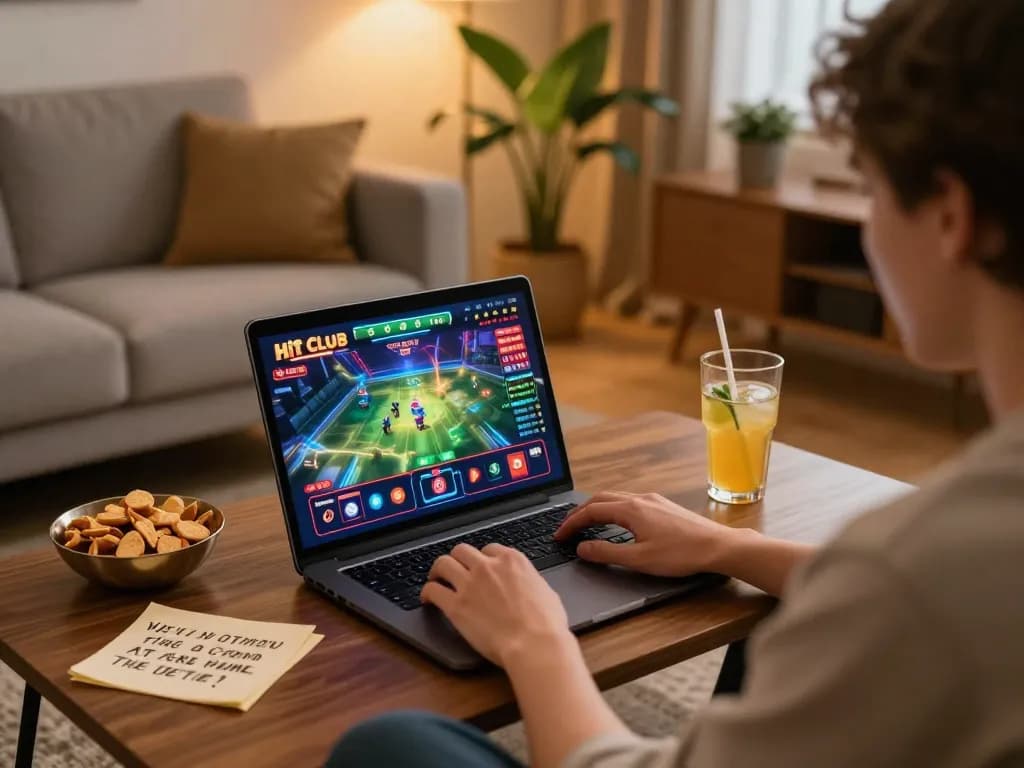 Engaging online gaming scene showcasing Hit club interface with strategic betting notes.