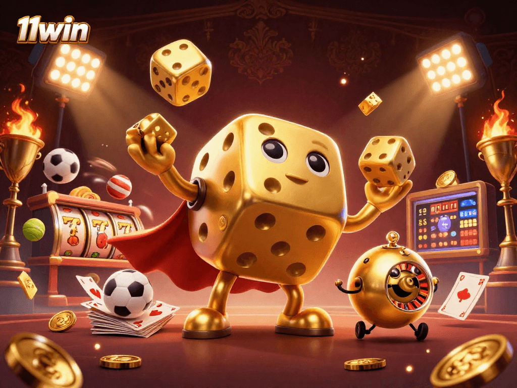 Experience thrilling wins at 11win with dynamic golden dice and captivating gambling elements.