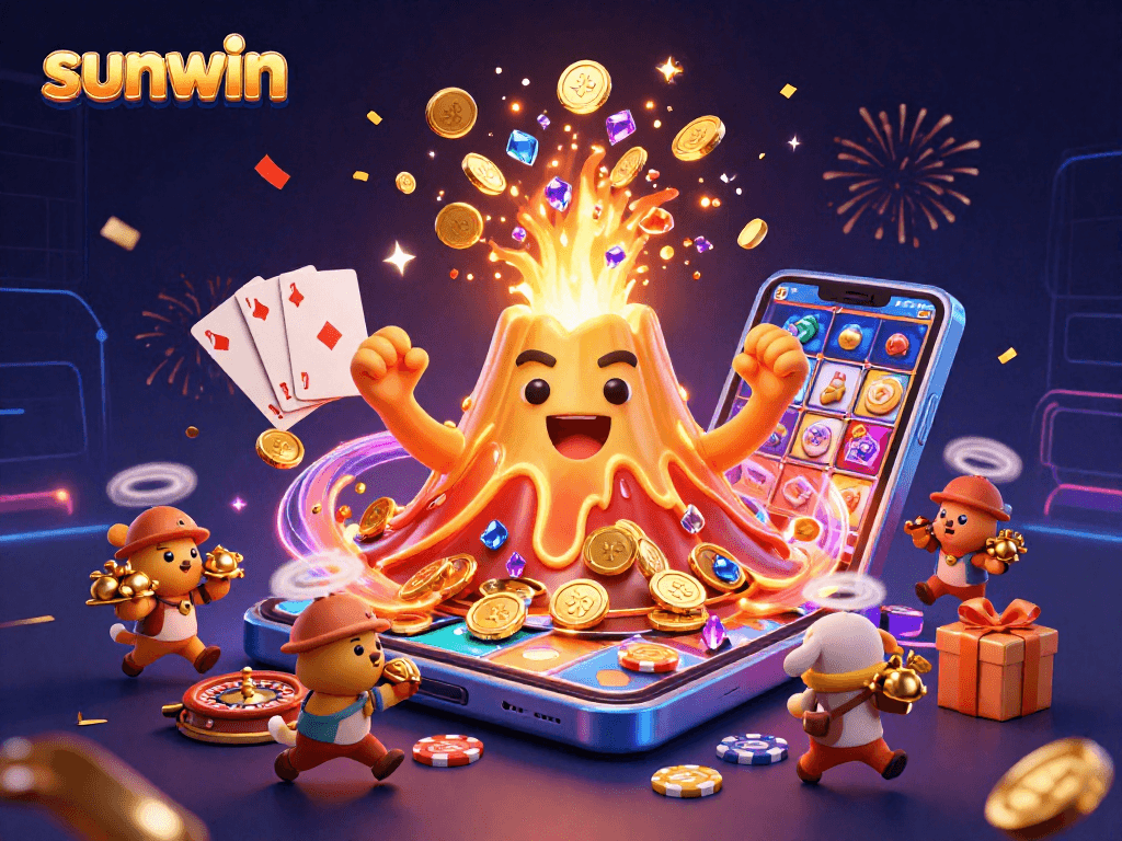 Experience thrilling wins with sunwin's explosive golden volcano and cascading treasures