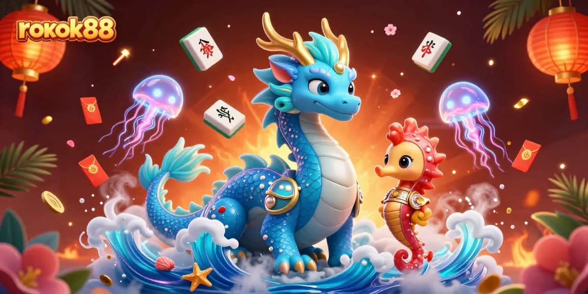 Engage with rokok88 for an exciting gaming adventure featuring vibrant dragons and seahorse knights.