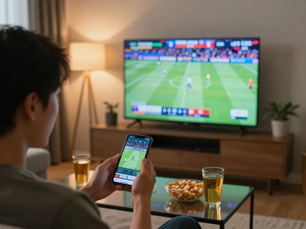 Engage in ca khia sports betting using smartphone while enjoying live match at home