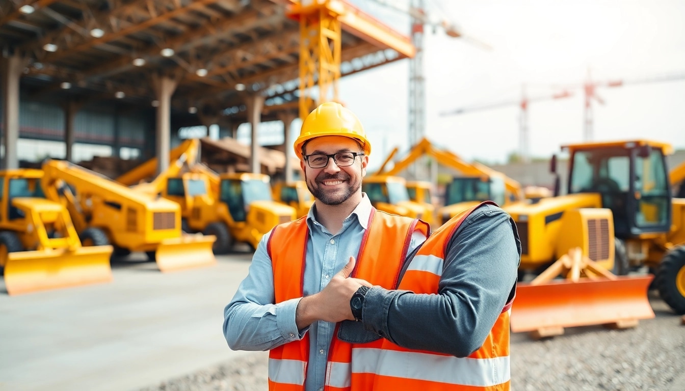 Baggerverleih Hannover: Vielfältige Baumaschinen auf einer Baustelle in Hannover.