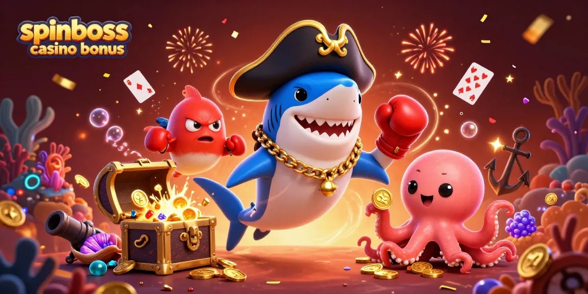 Gewinnen Sie mit dem SpinBoss Casino Bonus, während Sie die kreativen Charaktere entdecken und Goldmünzen sammeln.