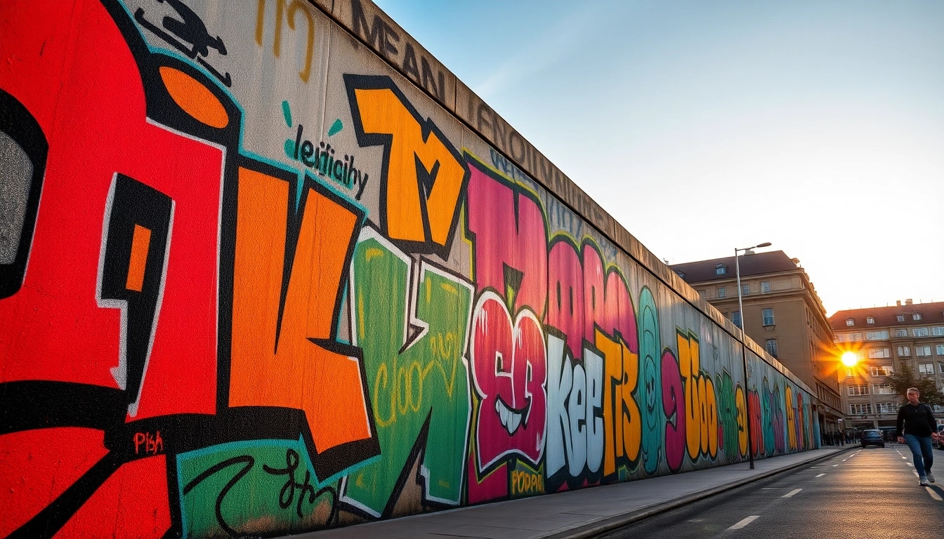 Entdecke die lebendige Graffiti-Kunst in Leipzig mit einer kreativen Straßenansicht großer Wandmalereien.