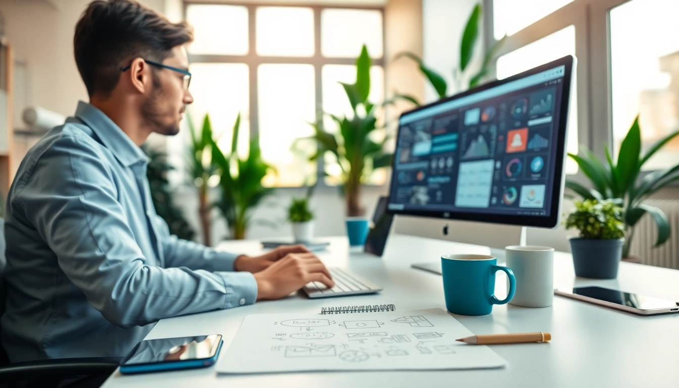 Effiziente Software Hilfe in einem modernen Büro mit frischen Lösungen und Fokus auf Benutzerfreundlichkeit.