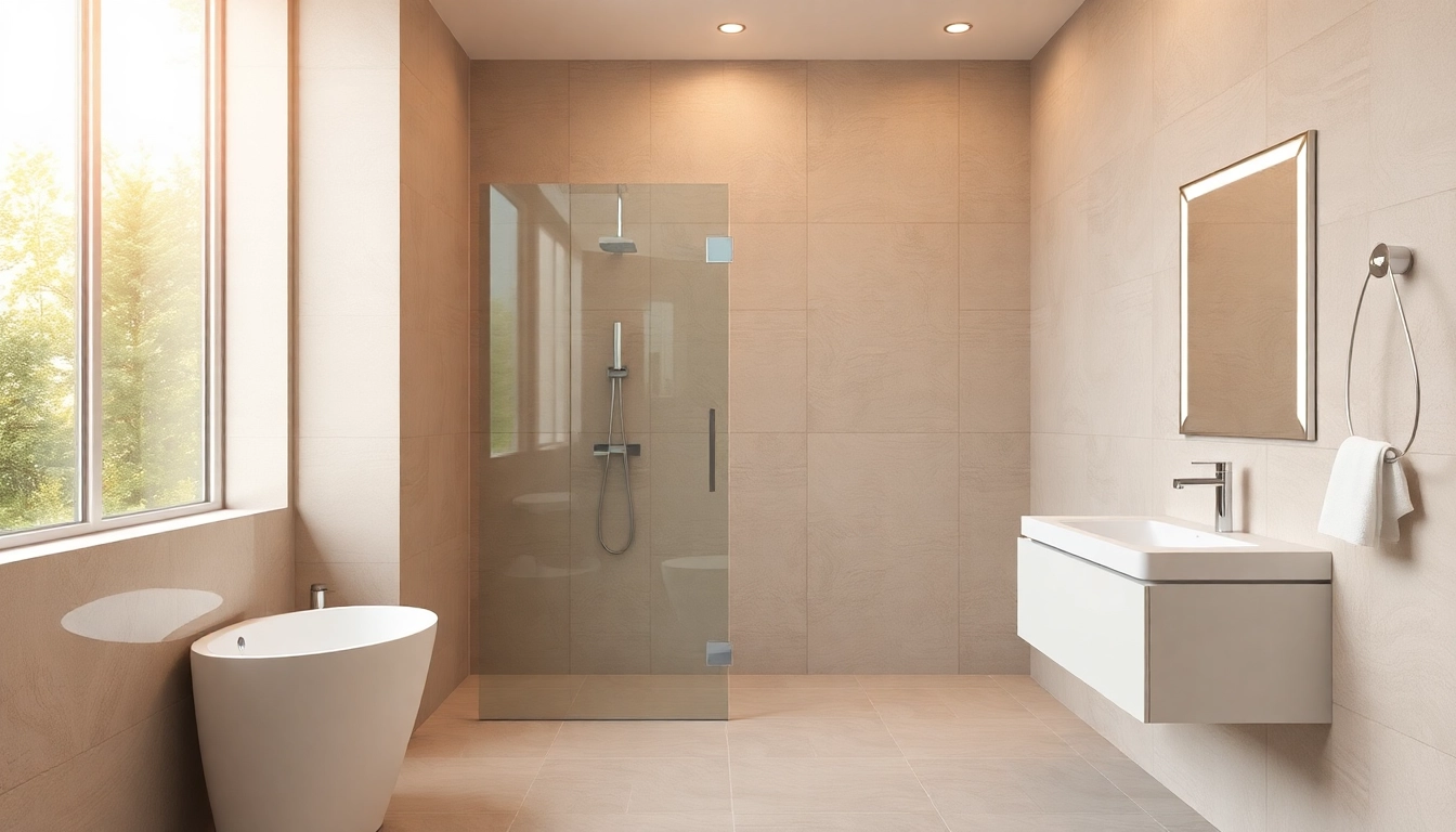 Gestalten Sie ein modernes Badezimmer mit Produkten von sonni sanitär GmbH, einschließlich eleganter Dusche und stilvollem Badspiegel.