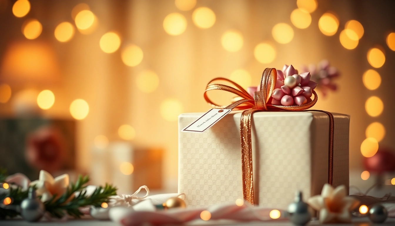 Schönste Geschenk-Inspiration mit kreativer Verpackung und warmem Licht.