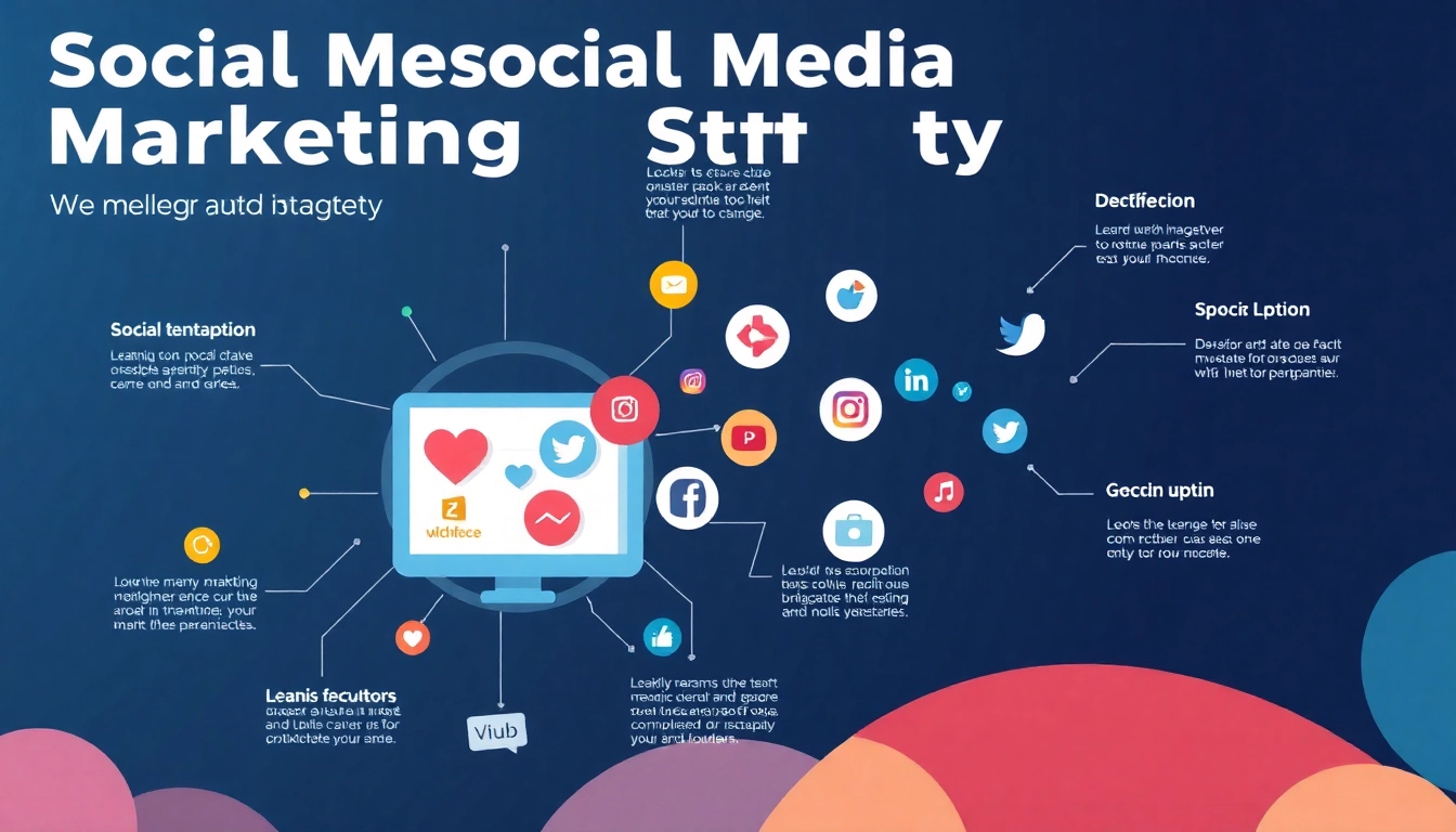 Visualize a social-media-marketingstrategie with key elements such as goals and channels effectively represented.