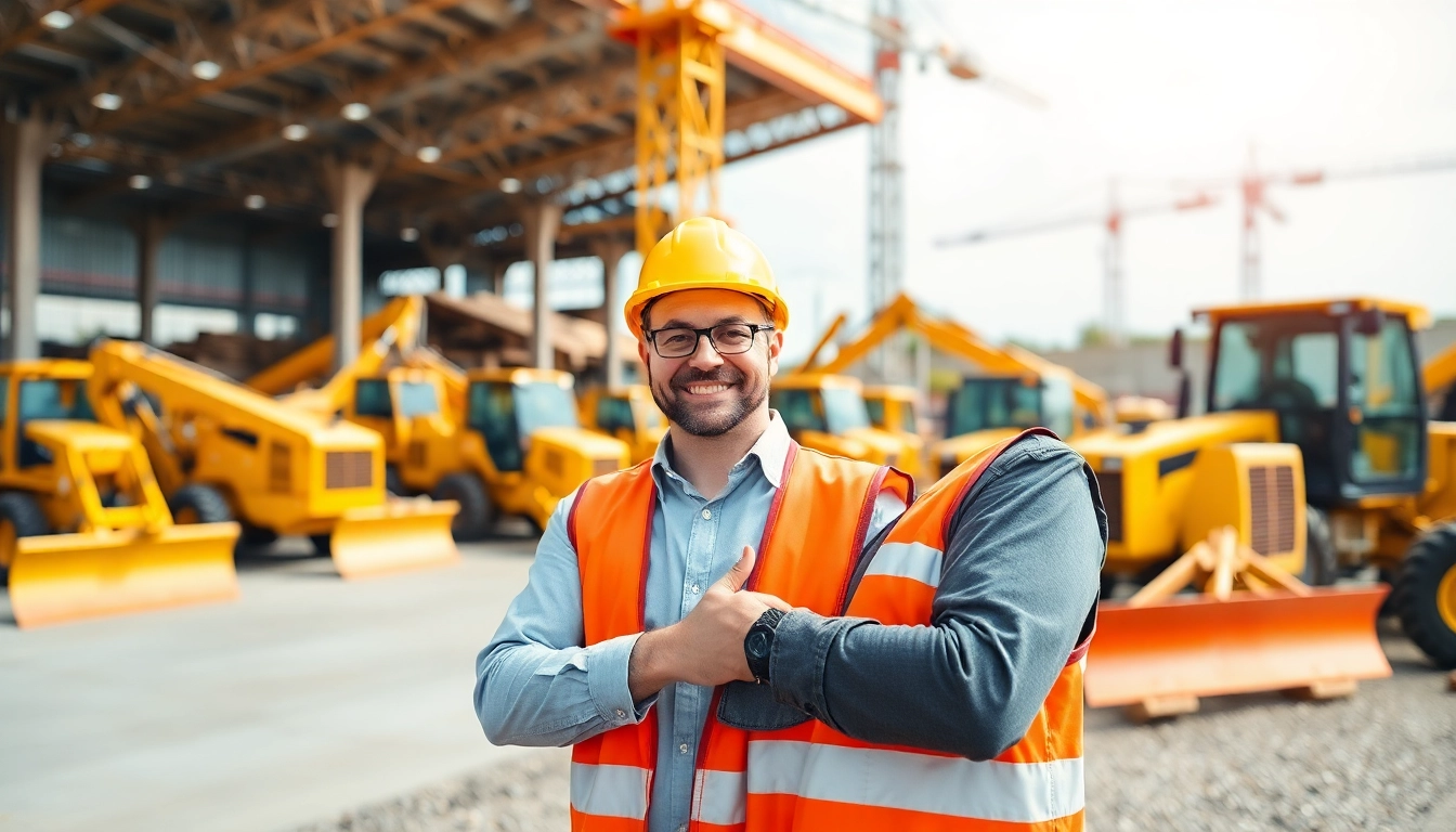 Baggerverleih Hannover: Vielfältige Baumaschinen auf einer Baustelle in Hannover.