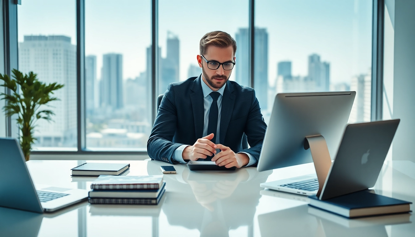 Headhunter IT reviewing candidate profiles in a modern office environment.
