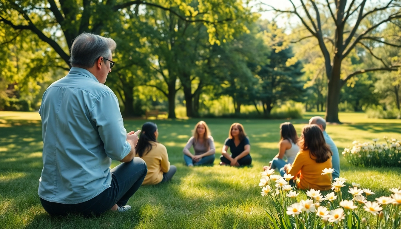 Empowering individuals to enhance emotional wellbeing through group support in nature.