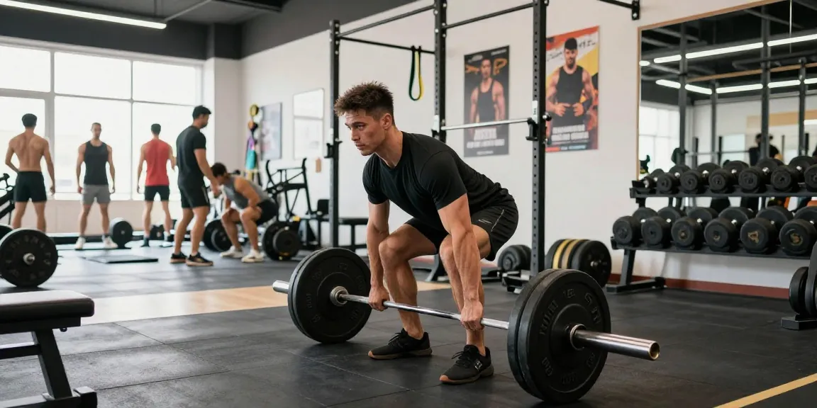 Anabolika Shop: Fitness-Enthusiast hebt Gewichte im modernen Fitnessstudio.