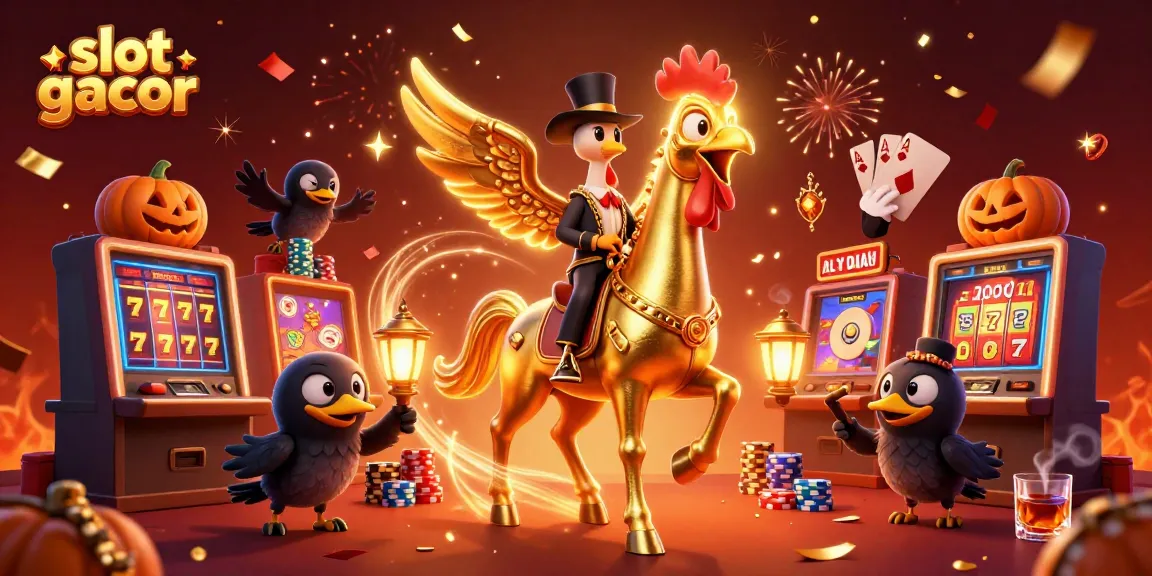 Experience thrilling wins with slot gacor in a magical casino scene filled with golden elements.