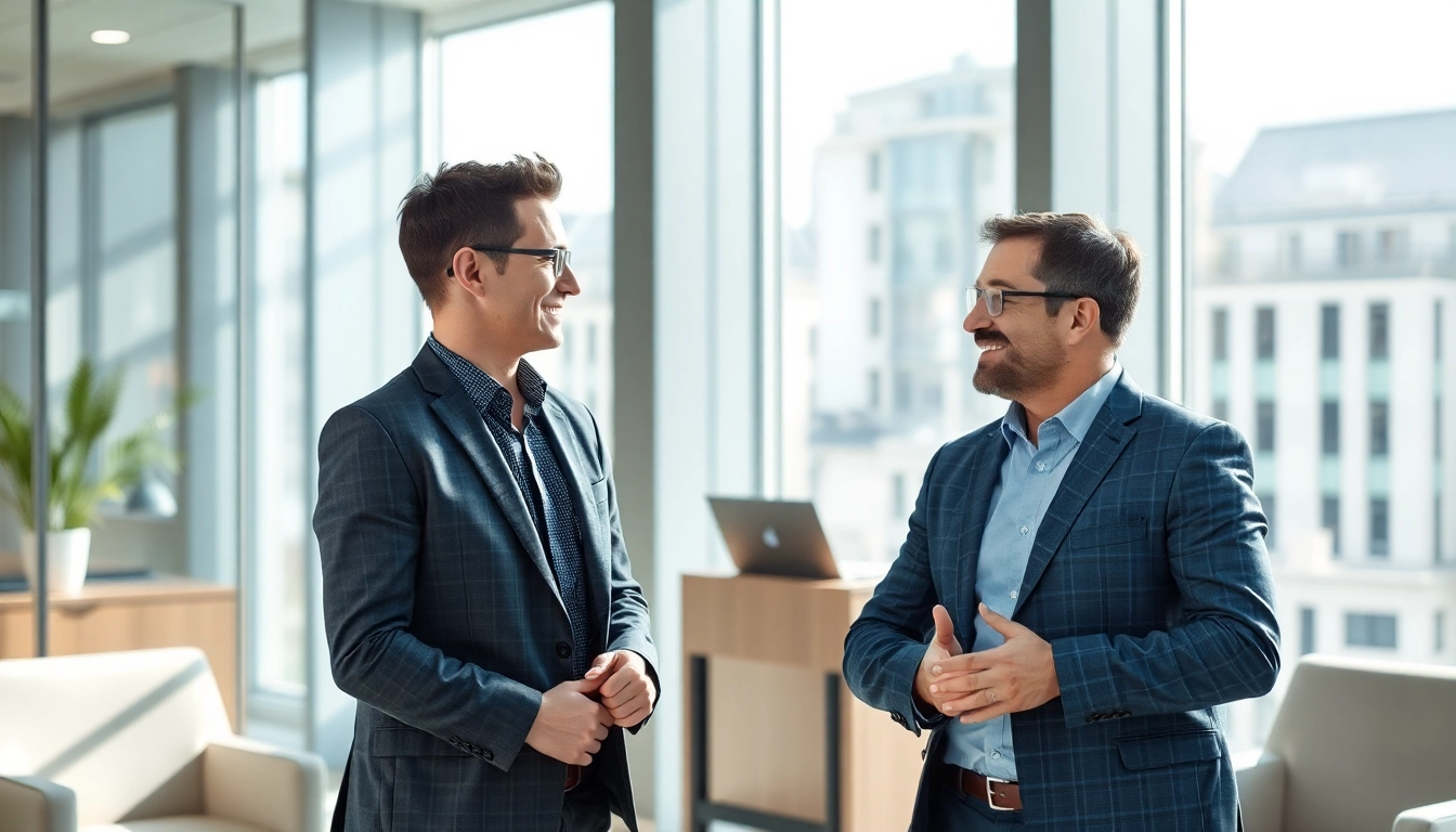 Professionelle Beratung in einer Headhunter Agentur, bei der Berater und Kandidat fokussiert diskutieren.