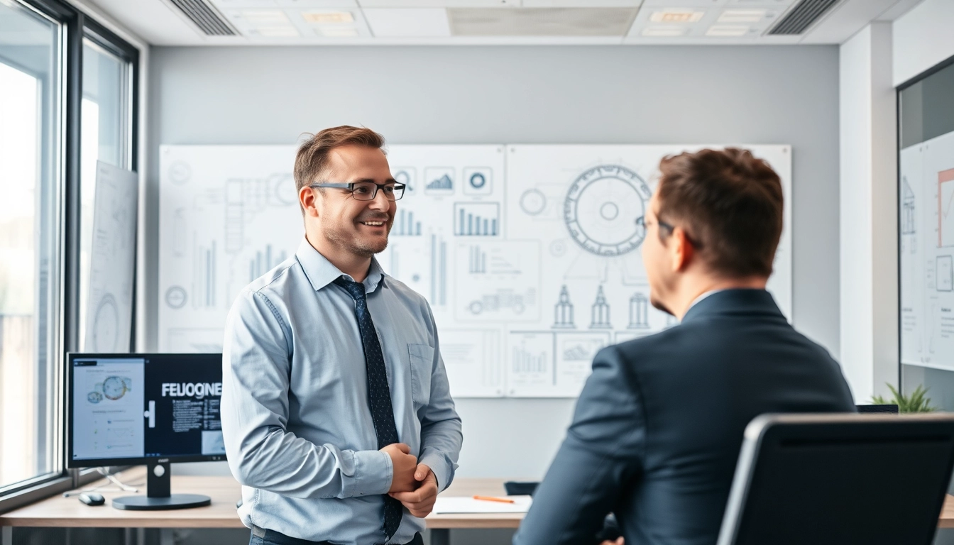 Headhunter Ingenieure in einem Bewerbungsgespräch, modern und professionell.