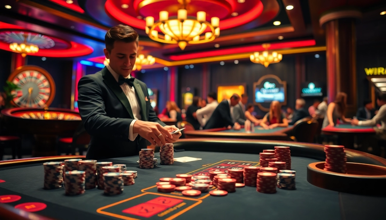 Experience the thrill of QH88 gaming with vibrant casino tables and professional dealers.