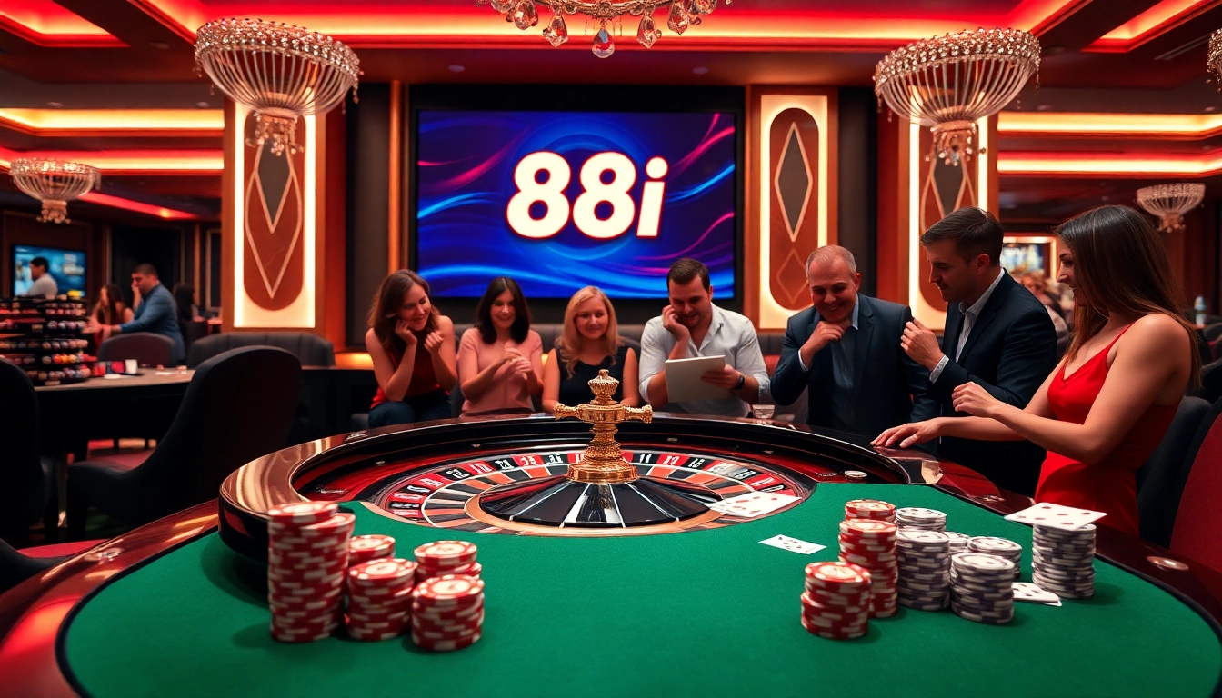 Players enjoying the excitement of 88i game at a luxurious casino table.