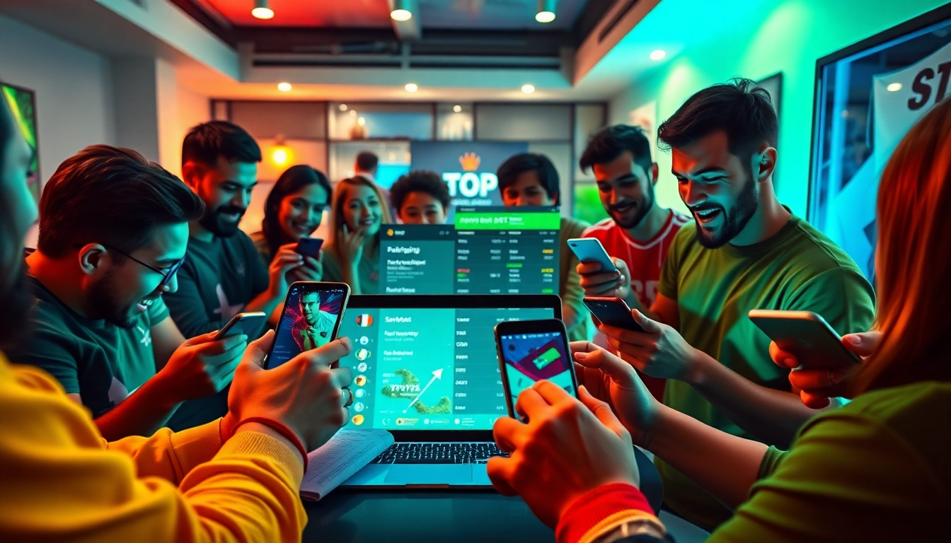 Top trang cá cược bóng đá showcased in a lively sports betting environment with dynamic interactions.