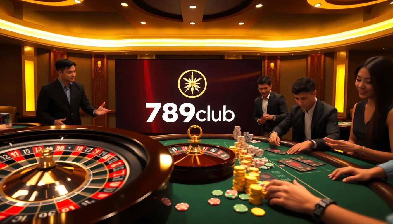 Engaging players to đăng ký 789club at a luxurious online casino table with roulette and poker.